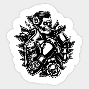 vintage skull boxer Sticker